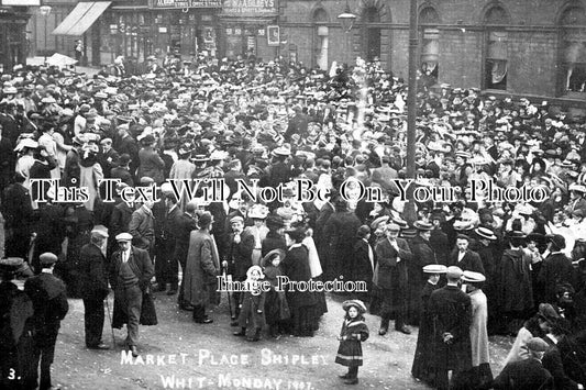 YO 9812 - Market Place, Whit Monday, Shipley, Yorkshire 1907