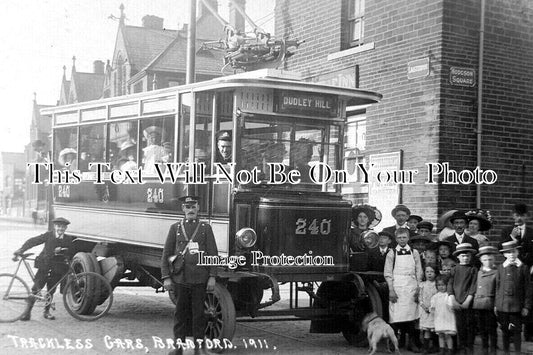 YO 9849 - Trackless Tram Car, Bradford, Yorkshire c1911