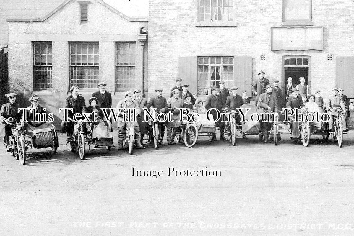 YO 9857 - 1st Meeting Of Motorcycle Club, Crossgates, Yorkshire 1912