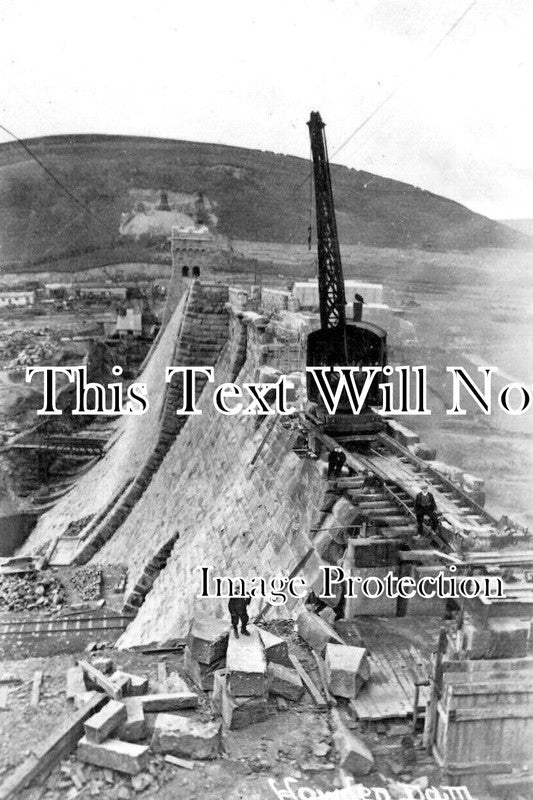 YO 9877 - Howden Dam Construction, Derbyshire, Yorkshire 1911