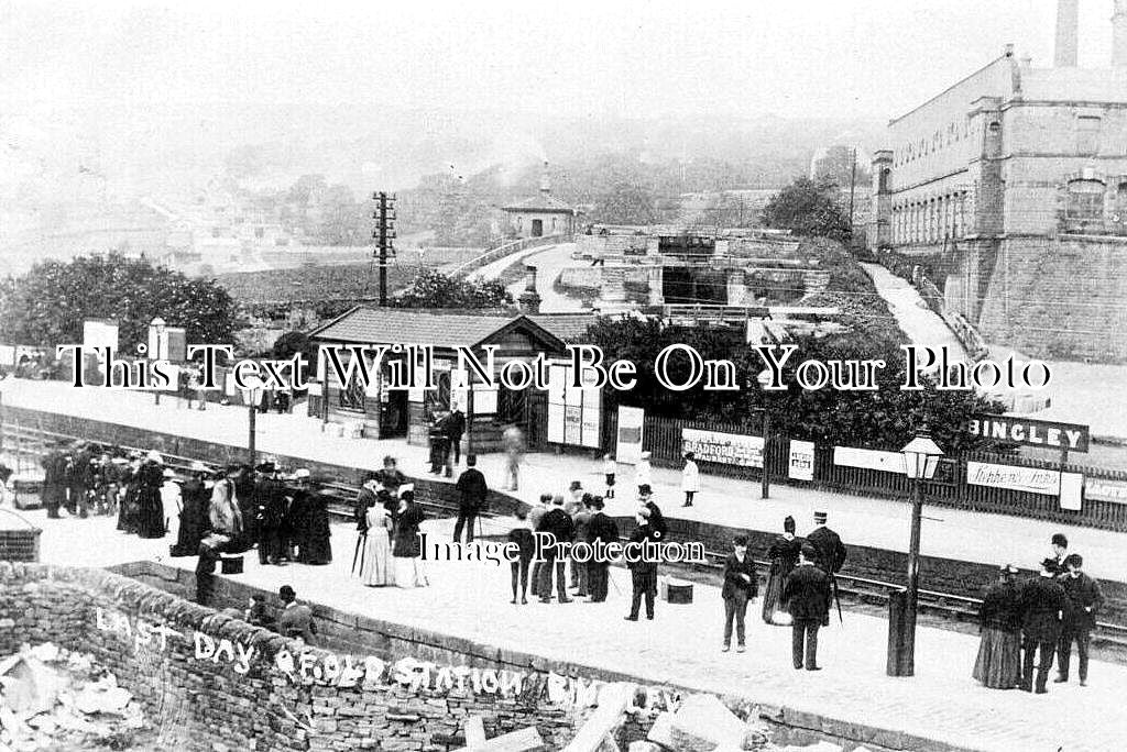 YO 9881 - Last Day Of Old Railway Station, Bingley, Yorkshire c1904